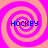 Four identical spiral patterns in pink and purple with blue text reading "HOCKEY" at the center of each.