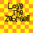 Yellow and orange checkered background with four identical text blocks reading "Love The Zobr-sell" in pixelated font.