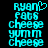 Pixelated cyan text on black background with heart symbol above 'RYAN' in left , repeated text in right