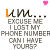 six identical text-based icons with 'UM...' and a phone number request, each featuring distinct colored accent pixels on the first letter and scattered heart symbols