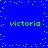 Blue background with scattered light blue pixels and four green 'victoria' text instances arranged in a pattern