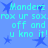 Pixelated blue background with cyan text repeating 'Wanderz rox ur sox. rox ur sox off and u kno it!' surrounded by dark blue star shapes.