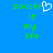 Green pixelated text "soccer is my life" on blue background with white heart symbol replacing the 'o' in "soccer".