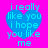 Blue heart-shaped icon with cyan text on bright pink background, displaying 'i really like you i hope you like me' in pixelated font.