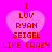 A static image with four identical heart-shaped icons on a bright pink background, each containing red text.