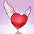 Red heart with white wings on a purple background, showing sequential wing position changes across frames.