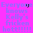 Pixelated text on bright pink background with scattered black dots, repeating 'Everyone knows Kelly's fricken hott!!!!!' in light purple letters.