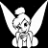 A 48x48 pixel animated buddy icon featuring a white cartoon fairy with wings against a black background on the left, and green text reading "Original Icons .com" on a dark green background on the right.