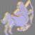 A pixelated figure of a light purple archer with golden accents stands in profile, holding a bow and arrow against a gray background.