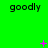Green background with repeated 'goody' text and scattered pink plus signs that change position across frames.