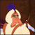 Animated sequence of a character in white and brown attire with a blue headpiece performing sequential hand gestures and facial expressions against a brown background.