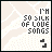 A 3x3 contact sheet of nine animated frames showing a pixelated text-based icon with the phrase "I'M SO SICK OF LOVE SONGS" and small black arrow-like shapes changing position across frames.