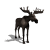 Six pixelated moose icons arranged in two of three, each with a shadow on white background