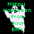 Green text reads 'Happy Halloween From Your BFFL' over a ghost figure on black background, with visible animation changes in the ghost's color.