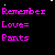Pixelated text in bright pink on black background with partial gray rectangle, displaying phrases about 'Pants' and 'Sisterhood of the Travelling Pants'.