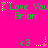 Pixelated green text "I Love You" and "Bryan" on bright pink background with animated yellow and pink star-like elements.