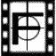 A black-and-white animated icon sequence showing a stylized letter 'F' transforming into an 'L', then to an 'M', with diagonal lines appearing and disappearing in each frame.