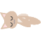 A light brown cartoon animal with pink inner ears and closed eyes lies on its side against a gray background, showing subtle animation changes