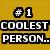 #1 COOLEST PERSON.. text in pixelated font with CONNOR! and smiley face on yellow background.