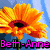 Six distinct flower images arranged in a , each overlaid with 'Beth-Anne' text in varying colors and positions