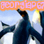 Animated penguin icon with text overlays showing 'penguins', 'LOVES', and partial 'ACORNSAP' in pixelated fonts.