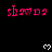 A static image displays repeating pink text and white hearts on a black background with a gray corner overlay.