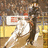 Pixelated image of a person in motion with green text reading "cowgirls rid'em harder" and "yeeeee-hawwww" on a gray background