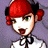 A pixelated cartoon character with red hair and green eyes on a purple background, next to green text reading "Original Icons .com" on a dark green background.