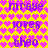 Yellow background with pink heart pattern, purple text repeating 'mraye', 'loves', 'theo' in