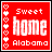 A red square buddy icon with white pixelated text and decorative border elements, showing two slightly different frames of an animation.