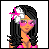 Pixel art contact sheet of a beach-themed animated icon featuring a woman in pink bikini, flower accessories, and "Beach Babe" text across four frames.