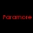 Red pixelated text "Paramore" appears in multiple positions across a black background with white rectangular shapes.