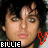 Animated contact sheet of a person's face with red heart symbols and text "BILLIE" in black boxes across multiple frames.