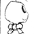 Static grayscale icon of a stylized character head with large eye and bow-like lower shape, rendered in pixelated 256x256 format on white background.
