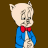 Pixelated cartoon character with light-colored fur, blue jacket, red bow tie, and neutral expression against solid brown background.