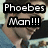 A pixelated image of a person with dark hair wearing a blue shirt, featuring text and heart symbols in different sections.