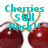 A static image with two heart-shaped rings above red cherries, displaying cyan text reading "Cherries still Rock!!" and "Yeah I still LOVE the RED SO".