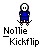 Pixelated character in blue outfit with red shoes on gray background, multiple poses including standing, skateboarding, and holding objects.