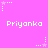 Pixelated pink background with white text 'Priyanka' repeated in two , surrounded by small star and dot patterns