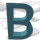 nine variations of a stylized letter B in shades of teal and gray against a light background with cloud-like shapes