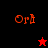 A four-quadrant displays 'Ort' text and star symbols with color variations across black, red, and dark red backgrounds