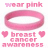 A contact sheet of 11 animated frames showing a pink breast cancer awareness wristband with repeated text and heart symbols on a white background.