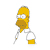 Pixelated character with yellow skin, brown beard, white shirt, and gray pants holding a paintbrush and bucket.