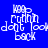 Blue background with green rectangular blocks and white text reading 'Keep runnin dont look back' in a pixelated font.