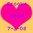 Two identical pixelated heart-shaped icons with text overlays on a yellow background, each showing 'Brooke + Keith 7-3-08' in purple font.