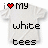 A contact sheet of 11 animated frames showing variations of a white t-shirt icon with text "i ❤️ MY white tees" where the heart color and text opacity change across frames.