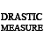 Animated contact sheet of a text-based icon showing repeated words "DRASTIC" and "MEASURE" in bold black font across six frames with visible watermark overlays.