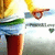 Pixelated image of a figure in yellow top and red pants holding a basketball hoop with green rim and white net against a light background.
