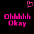 Pixelated pink text and heart symbol on black background, with two identical side-by-side layouts of 'Ohhhhh Okay' below the heart.