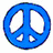 Five peace sign icons in blue, purple, green, red, and yellow arranged in two on a white background